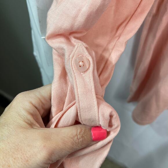Talbots knit tee shirt t-shirt tunic peach orange plus size xxl 2x roll tab slee - Picture 4 of 16